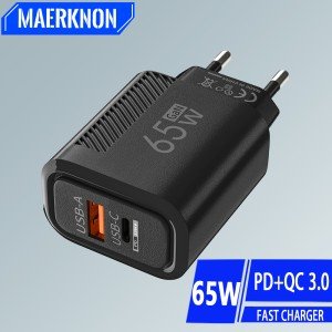 65W GaN USB Fast Charger for iPhone & Samsung