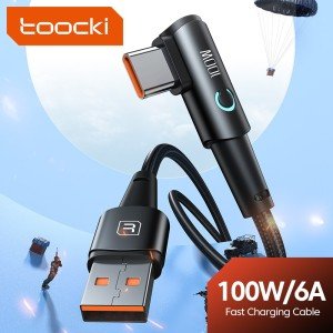 Toocki 6A 90-Degree USB-C Fast Charging Cable
