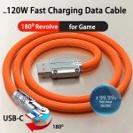 120W Fast Charge 180° USB Type C Cable