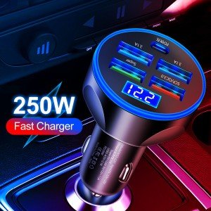 5-in-1 Fast Charging USB Car Charger Adapter