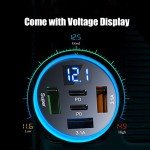 UYUXIO USB C Car Charger with Voltage Display