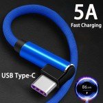 90-Degree 5A Fast Charging USB C Cable
