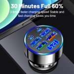 100W 6-Port Fast Car Charger for Smartphones