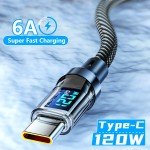 120W Super Fast USB-C Charging Cable with LED Display