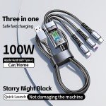 100W 3-in-1 Fast Charging Cable for Smartphones