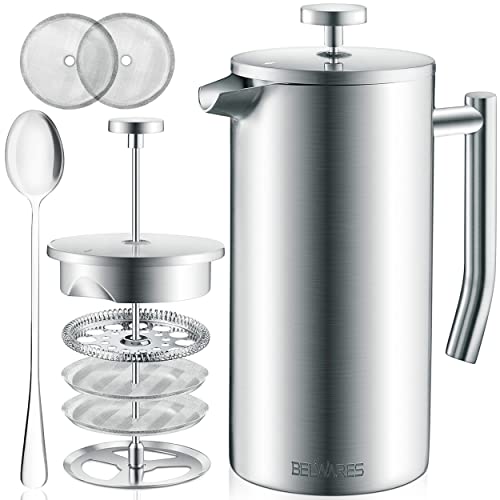 Large Stainless Steel French Press Coffee Maker - 1.5L
