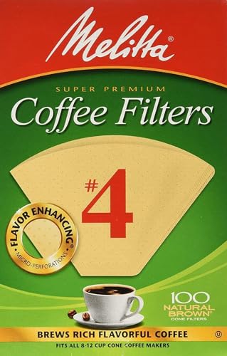 Melitta No. 4 Coffee Paper Filter, Natural Brown