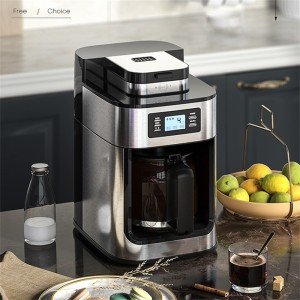 Automatic 1000W Coffee Maker with Grinder and LED Display