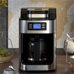 Automatic 1000W Coffee Maker with Grinder & LED Display