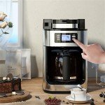 Automatic 1000W Coffee Maker with Grinder & LED Display