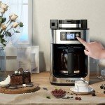 2-in-1 Automatic Coffee Maker with Grinder and LED Display