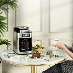 2-in-1 Automatic Coffee Maker with Grinder and LED Display