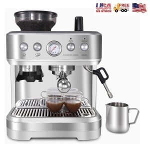 Automatic Espresso Machine with Grinder & 15 Bars