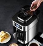 Automatic 1000W Coffee Maker with Grinder & Display