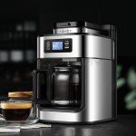 Automatic 1000W Coffee Maker with Grinder & Display