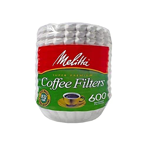 Melitta 600 Coffee Filters, Basket, 8-12 Cups, White