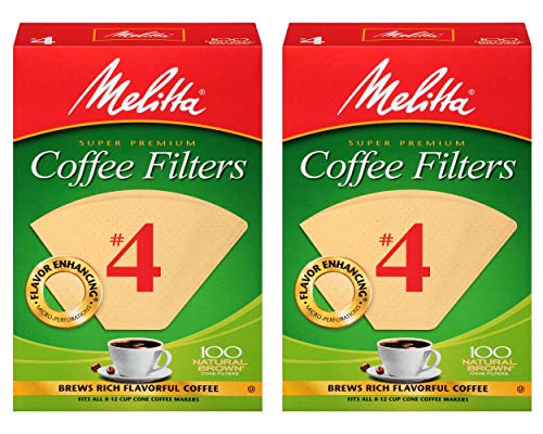 Melitta #4 Filters, Natural Brown, 2 Packs (200 Filters)