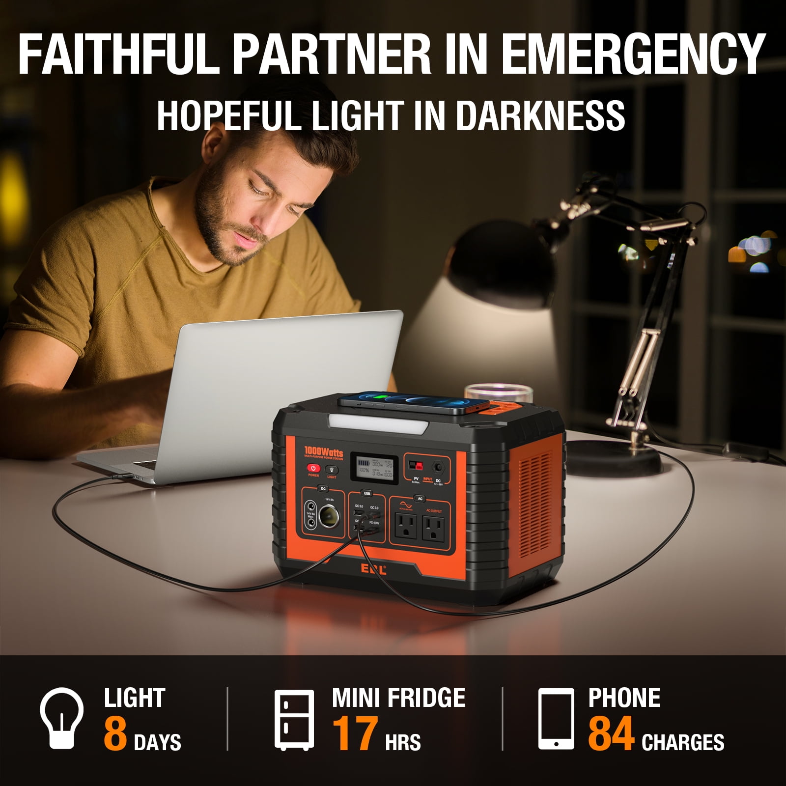 1000W Solar Portable Generator for Preppers