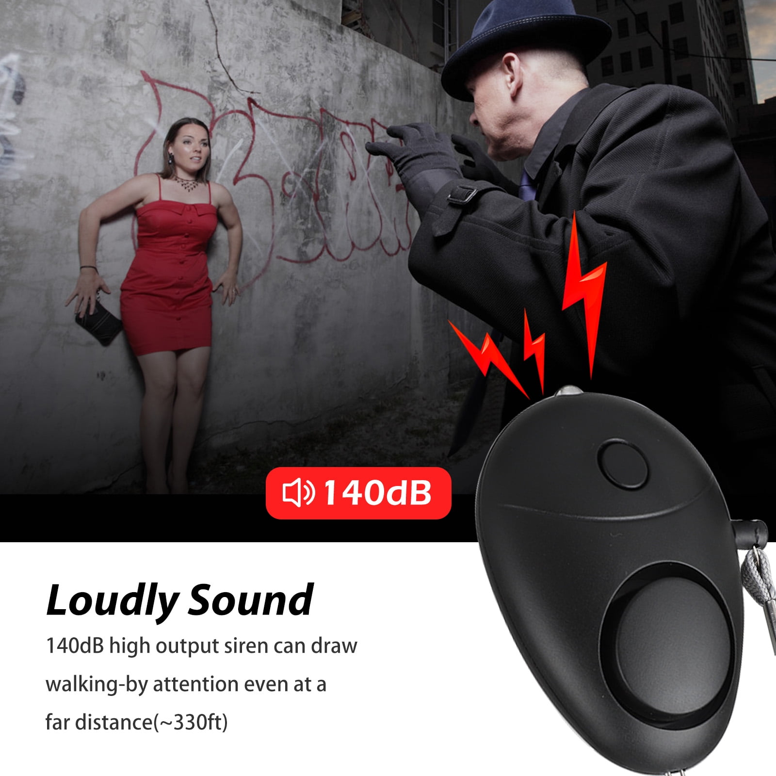 140DB Personal Alarm Keychain for Safety and Security