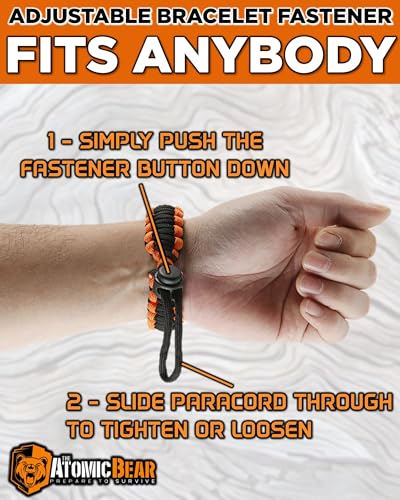 Atomic Bear Paracord Bracelet Duo in Black & Orange