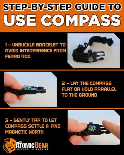 Atomic Bear Paracord Bracelet Duo in Black & Orange