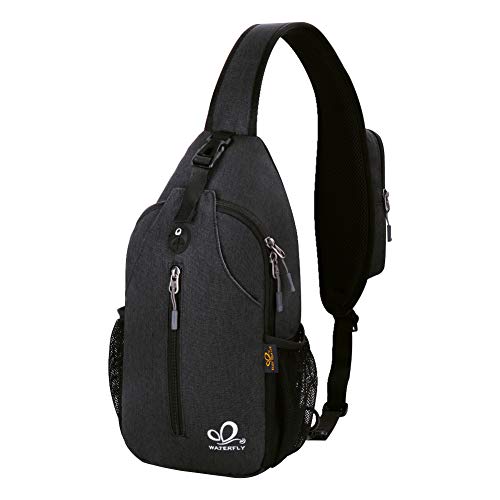 Black Waterfly Sling Backpack for Travel & Hiking