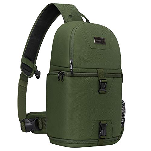 Army Green Camera Sling Backpack with Tripod Holder
