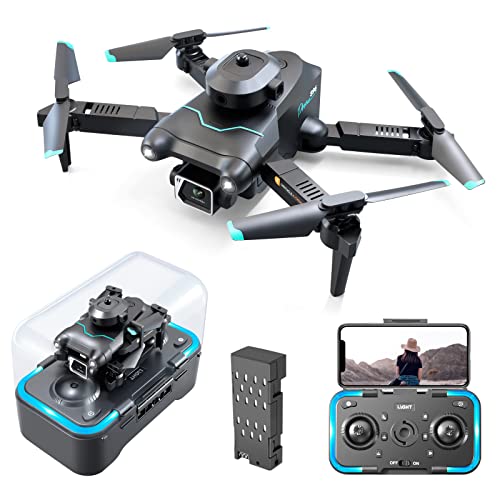 REHOBBKID Mini Drone for Kids with 4K Dual Camera, S96 Foldable WiFi FPV Live Video Drones for Adults Beginners,Altitude Hold, Avoid Obstacles,Headless Mode,One Key Start/Landing,Gesture Control RC Quadcopter with 2 Batteries, 3D Flips, APP Control,Toys Gifts for Boys Girls