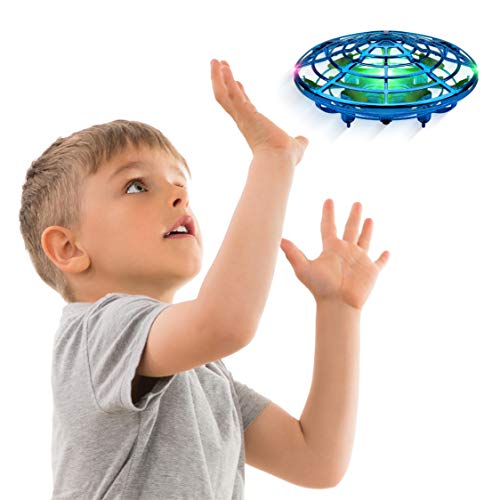Blue Hand-Operated Mini Drone for Kids and Adults