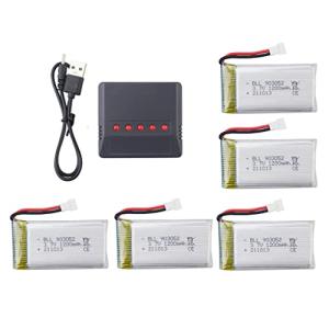 ZYGY 5-Pack 3.7V 1200mAh Battery & Charger