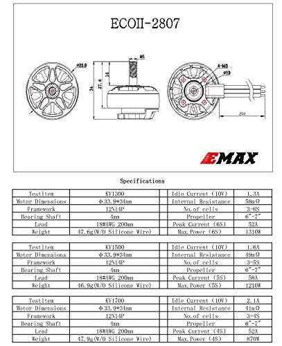 EMAX ECOII 2807 Brushless Motor for FPV Drones
