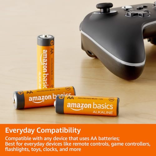 High-Performance AA Alkaline Batteries, 20-Pack