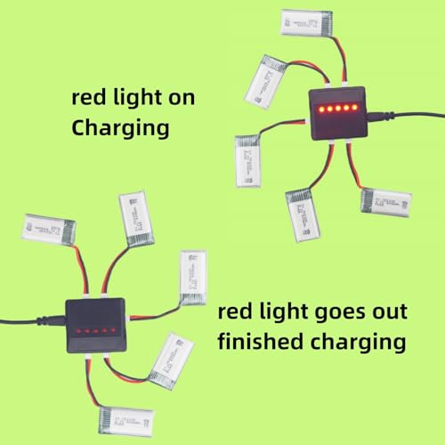 5PCS 3.7V 400mah Battery & 5-in-1 Charger for Quadcopter Drone