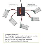 5PCS 3.7V 400mah Battery & 5-in-1 Charger for Quadcopter Drone
