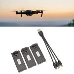 3Pcs 3.7V Lithium Battery Set with Charging Cable