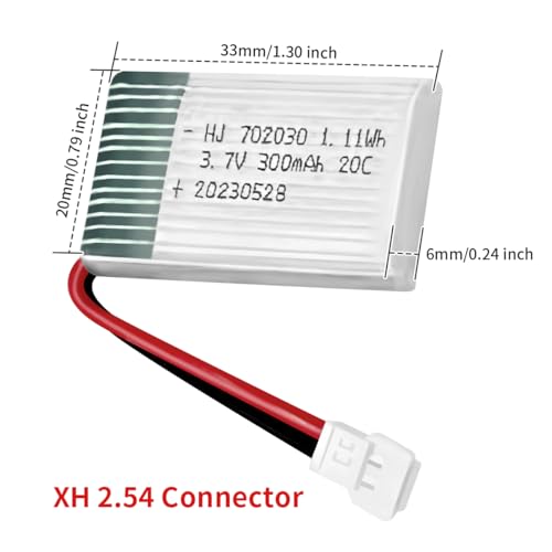 2 Pcs 3.7V Lipo Battery for RC Drones