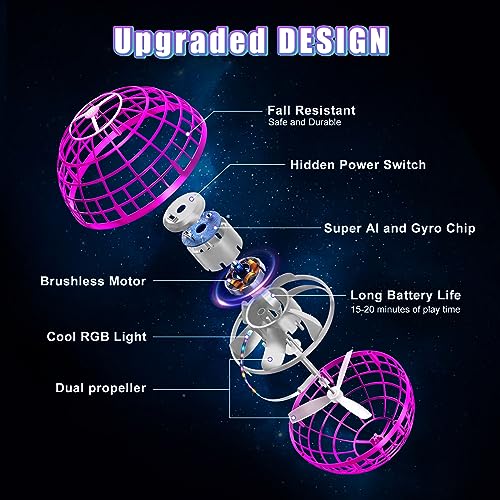 XINHOME Pink Hover Ball: Flying Spinner Mini Drone