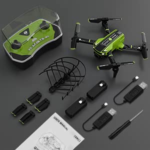 720P HD Camera Foldable Drone - Green