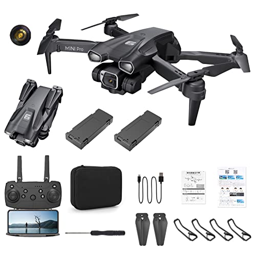 New H66 Aerial Drone, 4k Professional Hd Camera Drone For Adult, Long Endurance Folding Remote Control Aircraft With Wifi Fpv Live Video, Single Lens With Storage Bag, Trajectory Flight, App Control (Black B)