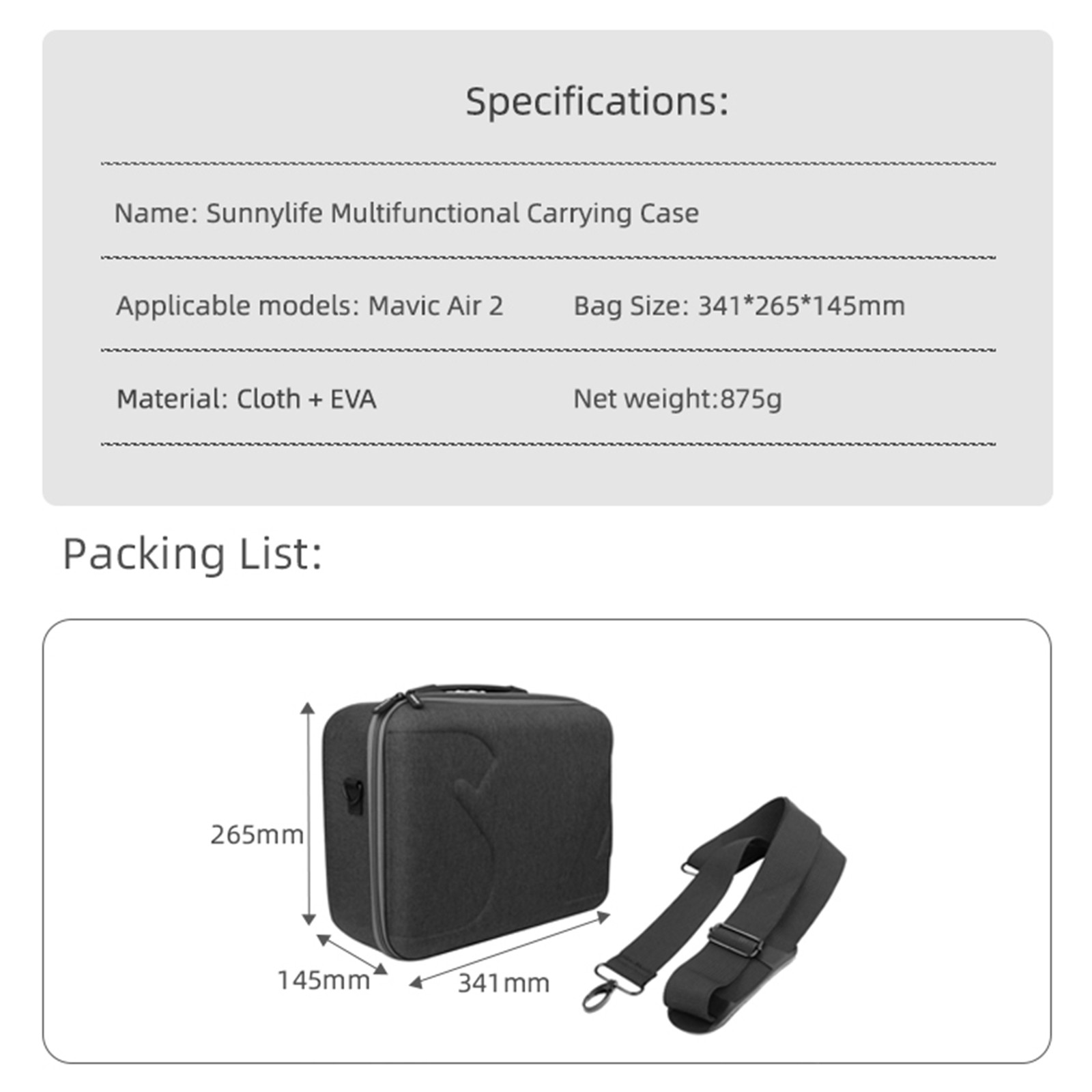Small Shoulder Bag for Dji Mavic Air 2