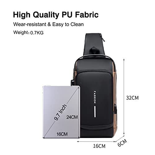 Anti-Theft Sling Bag with USB Port for Men