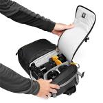 Black drone backpack for cameras & gear
