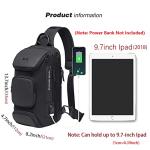 OZUKO Men's Sling Backpack (Black)