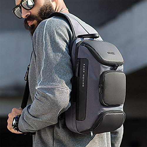OZUKO Men's Sling Backpack (Black)