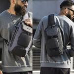 OZUKO Men's Sling Backpack (Black)