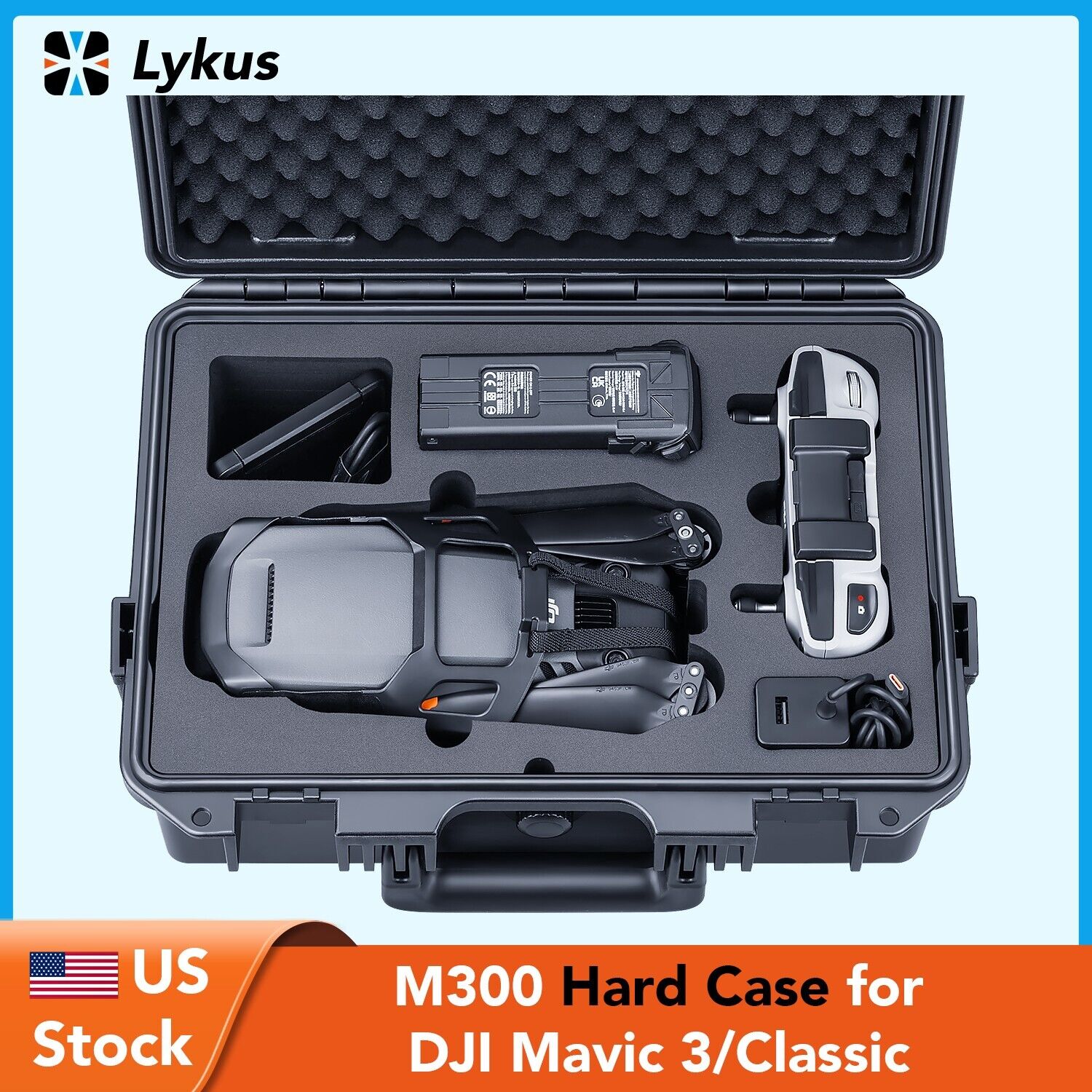Lykus Titan M300 Waterproof Hard Case for DJI Mavic 3/Classic and RC-N1