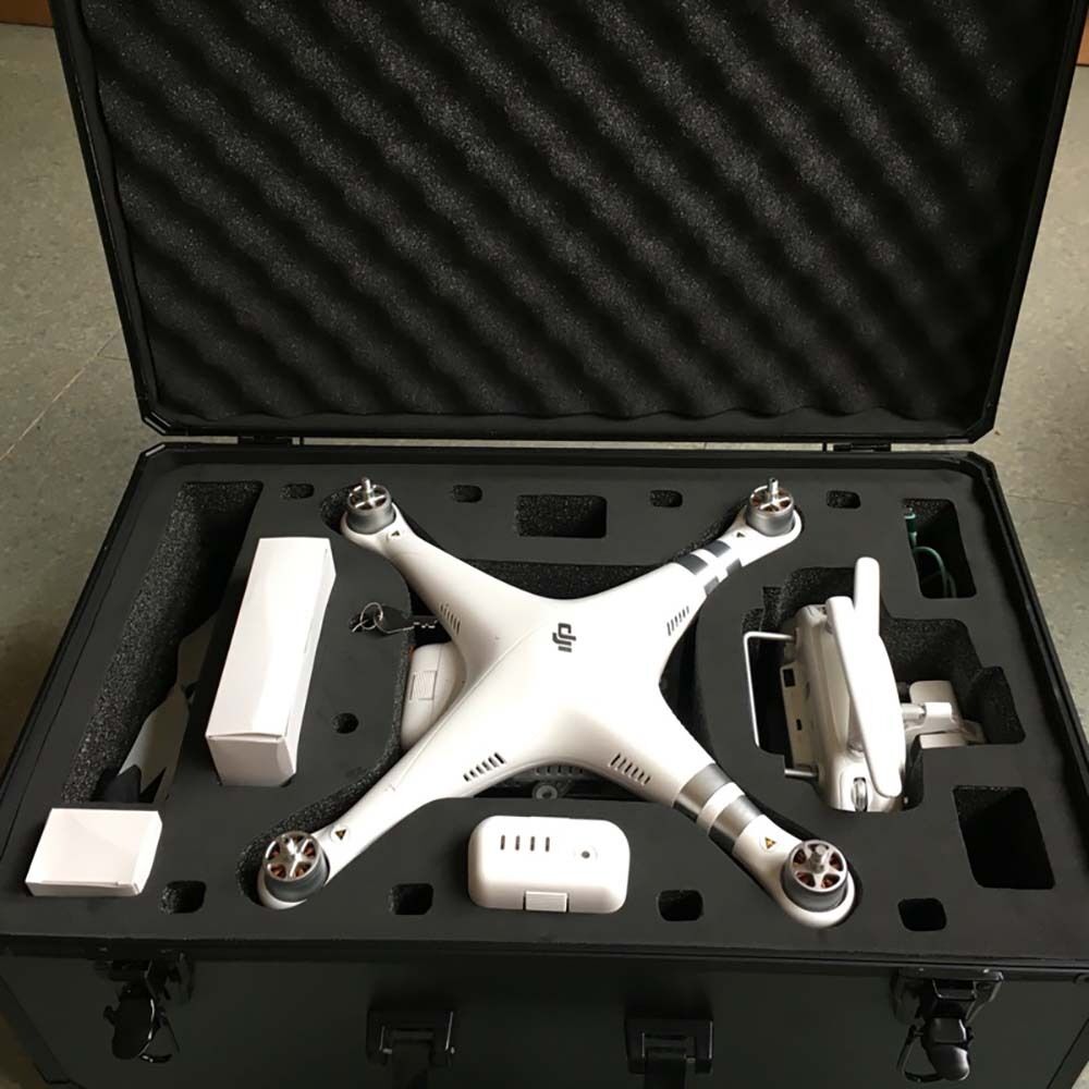 Aluminum Hard Case Carrying Box for DJI Phantom 4 and Phantom 3 Quadcopter Drone