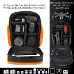 Orange Nylon Backpack for Drones and Cameras