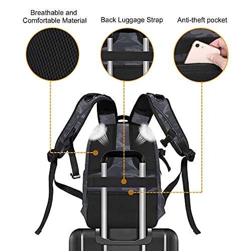 Gray Camo Camera Backpack with Hardshell for Drones