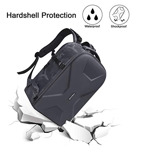 Gray Camo Camera Backpack with Hardshell for Drones